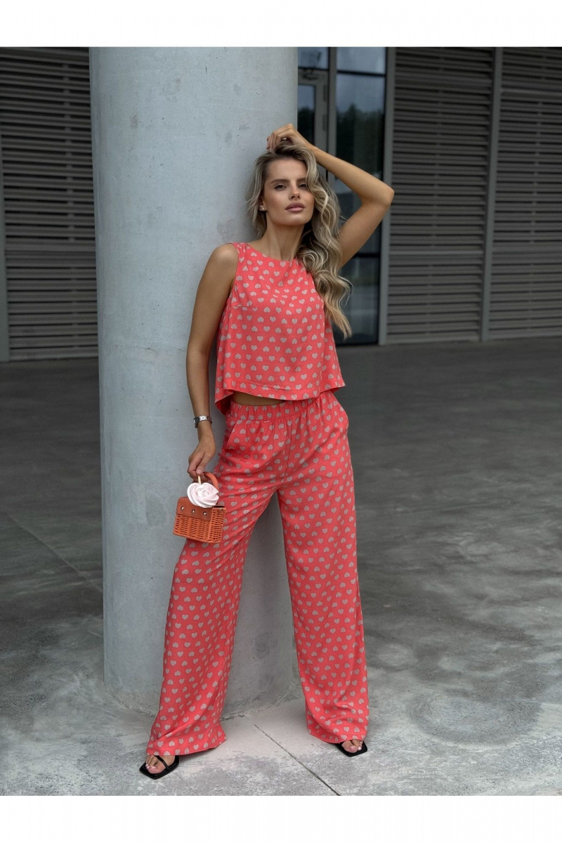 Брючный костюм Dilana VIP 2111 розовый_принт