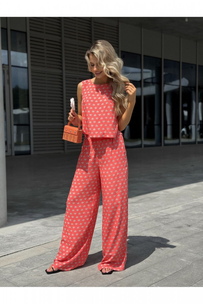 Брючный костюм Dilana VIP 2111 розовый_принт