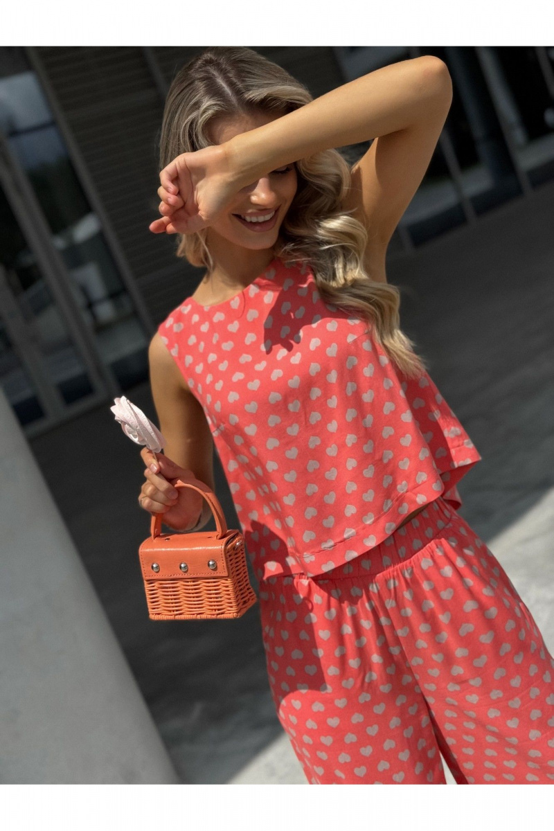 Брючный костюм Dilana VIP 2111 розовый_принт