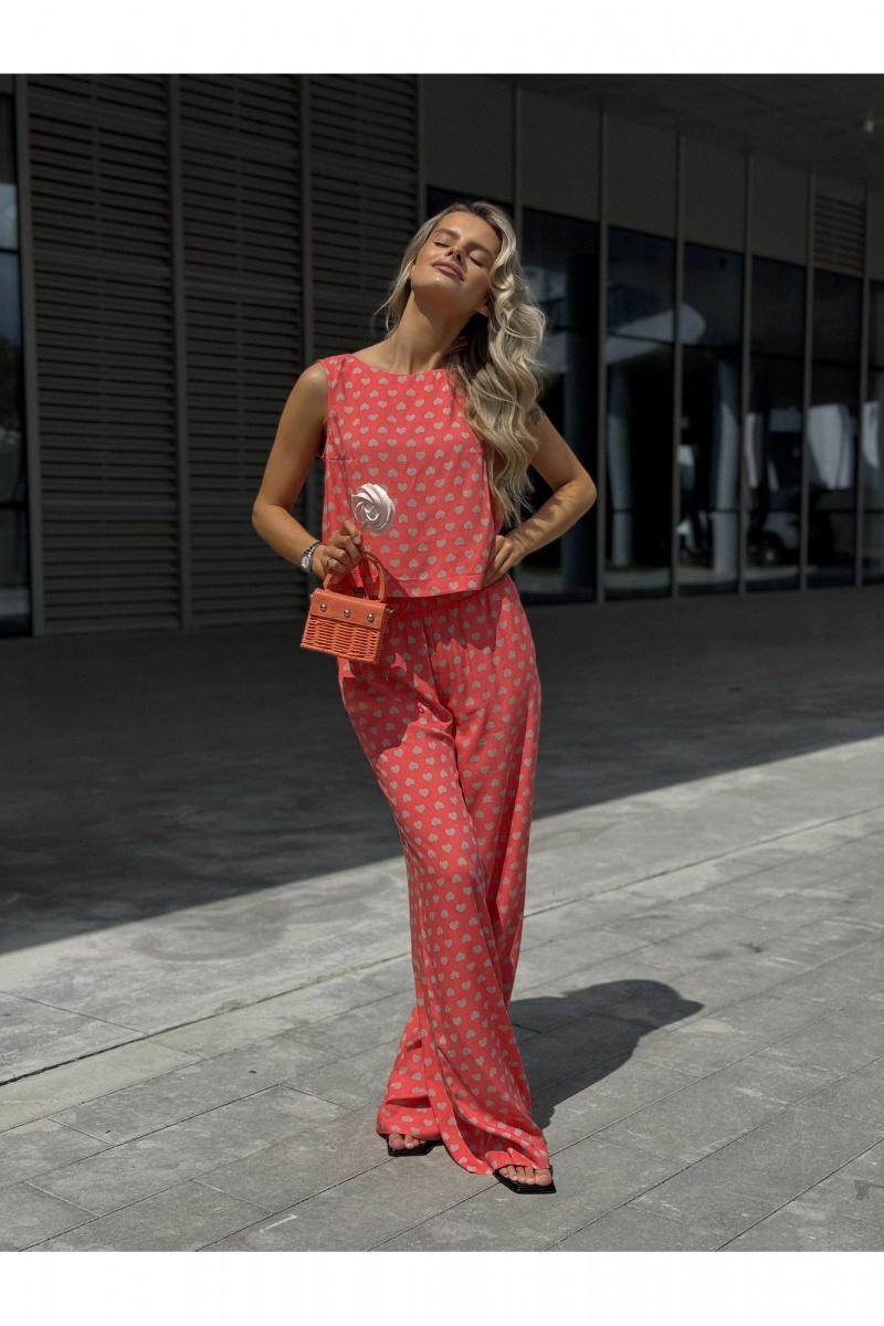 Брючный костюм Dilana VIP 2111 розовый_принт