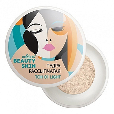 Пудры Belita Пудра рассыпчатая, тон 01 light, "Beauty Skin", страна происх.- Китай