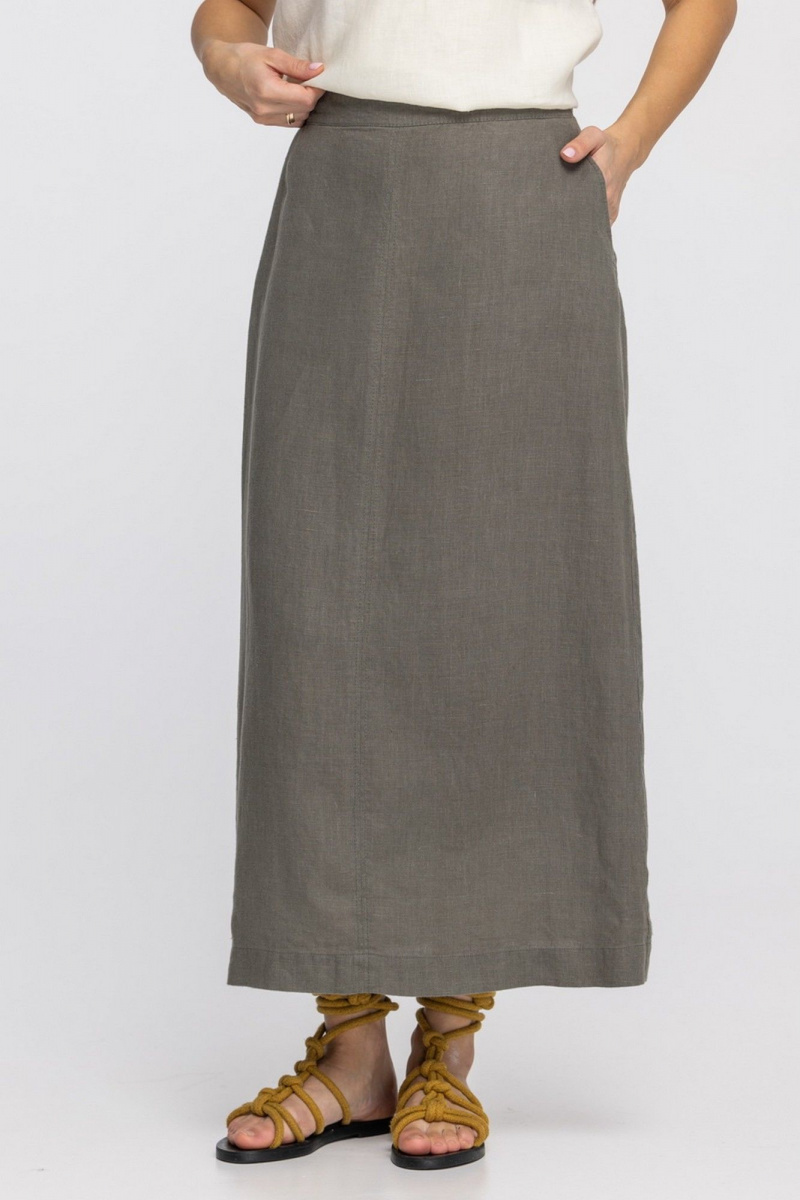 Юбки FASHION CENTRE Л-4008 серо-коричневый