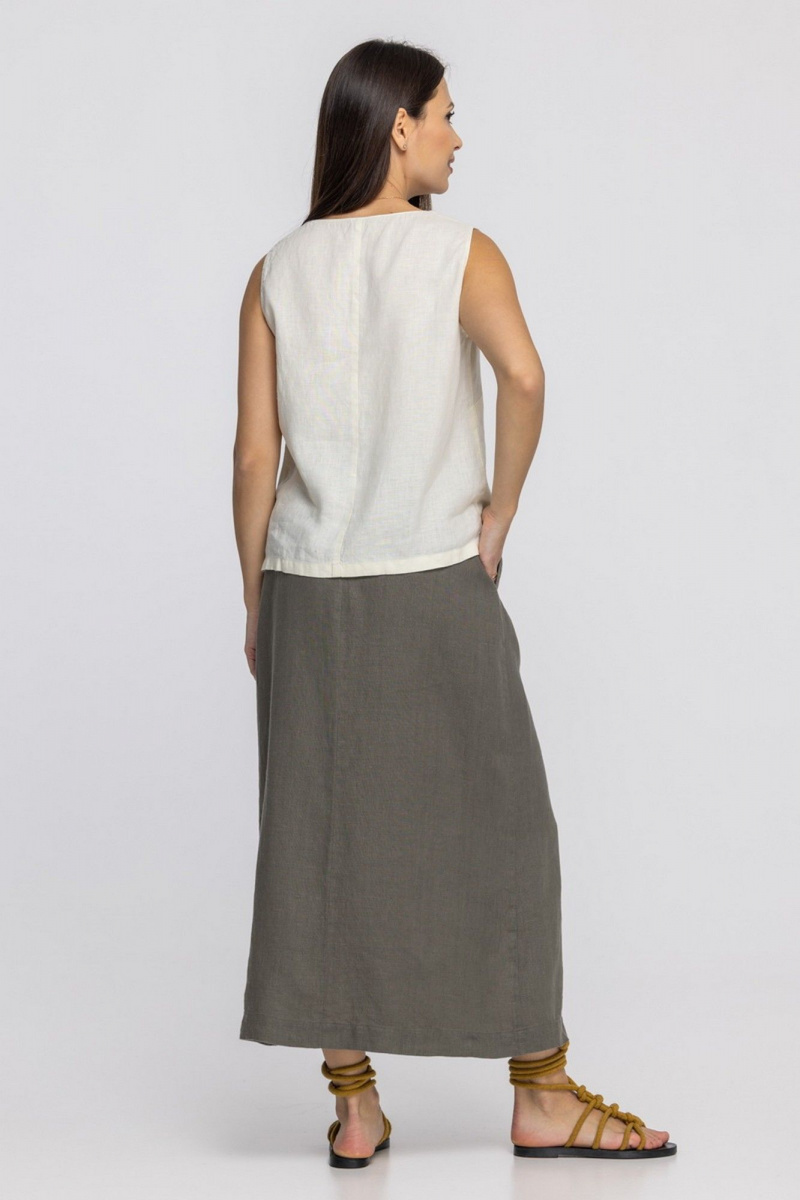 Юбки FASHION CENTRE Л-4008 серо-коричневый