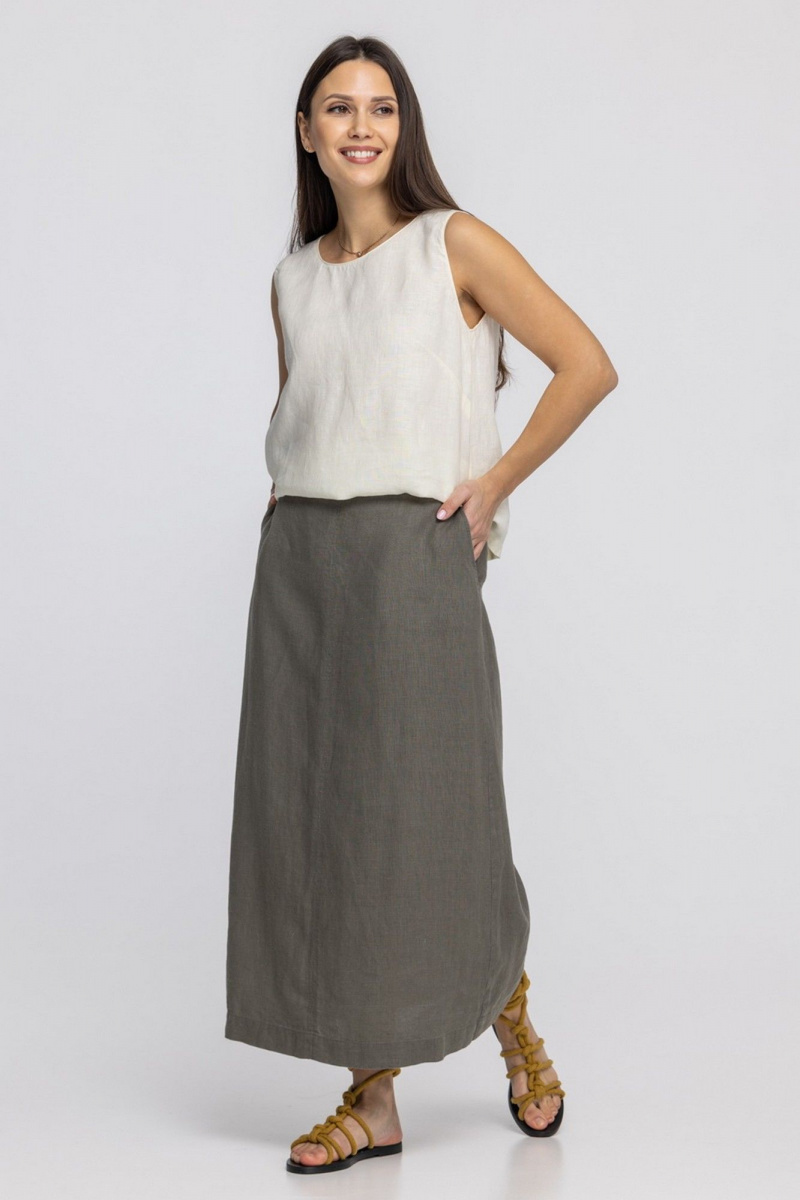 Юбки FASHION CENTRE Л-4008 серо-коричневый