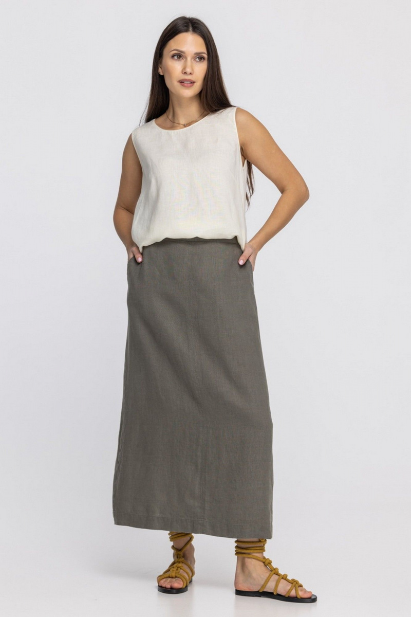 Юбки FASHION CENTRE Л-4008 серо-коричневый