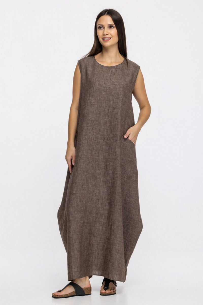 Платья FASHION CENTRE Л-4010 серо-коричневый