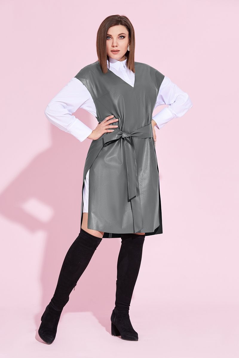 Комплект с блузой Милора-стиль 855 серый