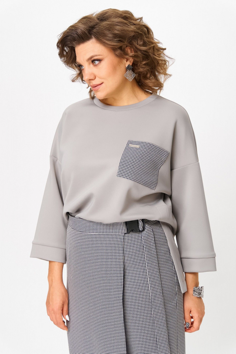 Брючный комплект Michel chic 1362/2 серый,клетка