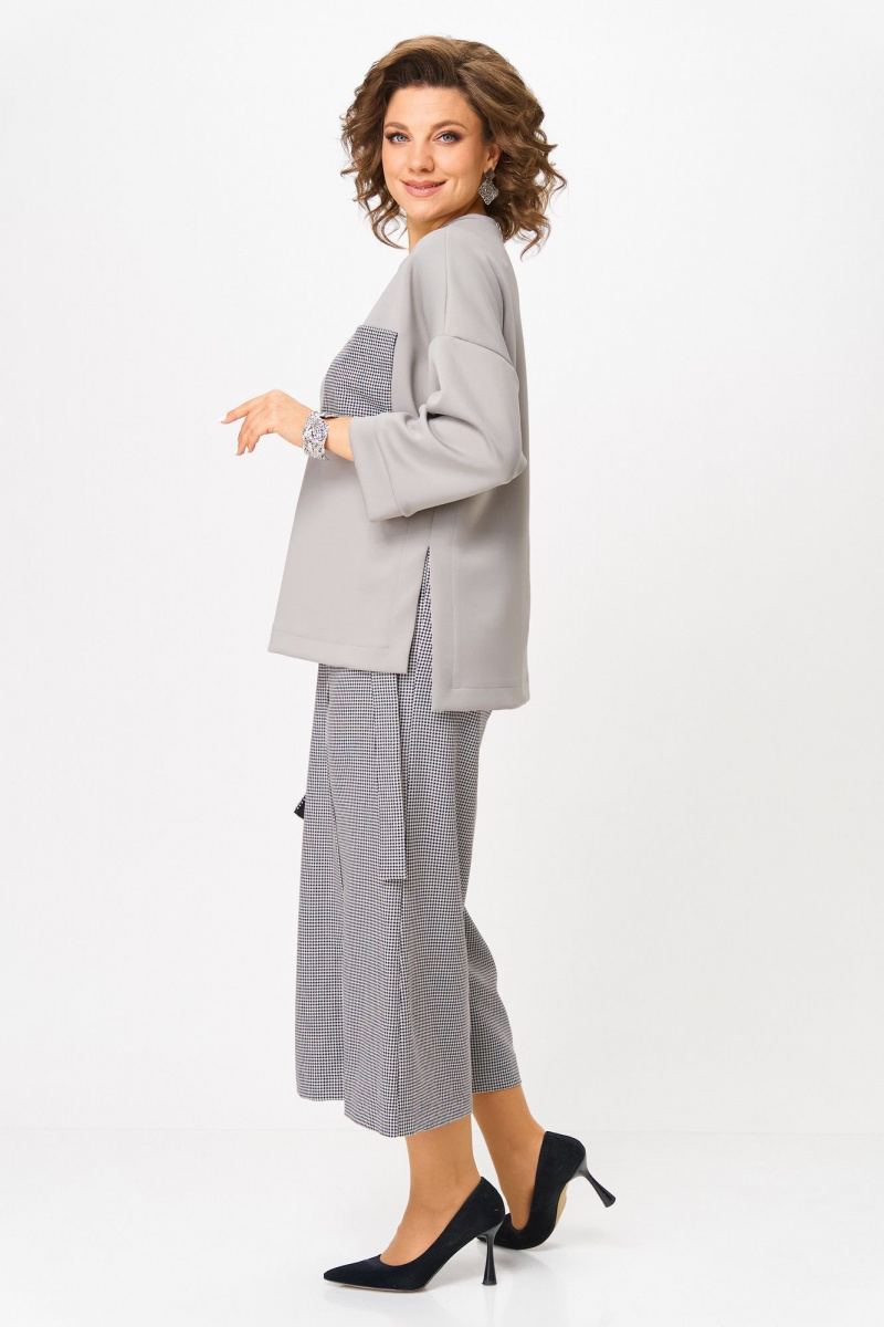 Брючный комплект Michel chic 1362/2 серый,клетка