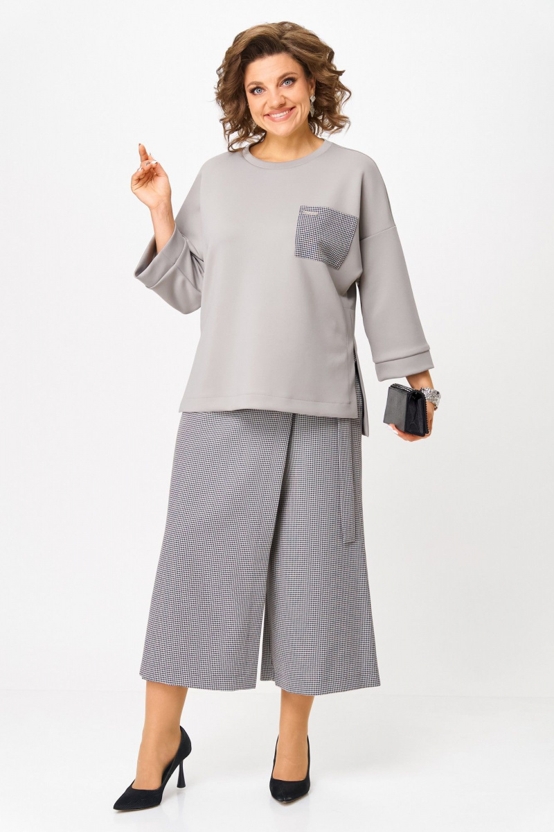Брючный комплект Michel chic 1362/2 серый,клетка