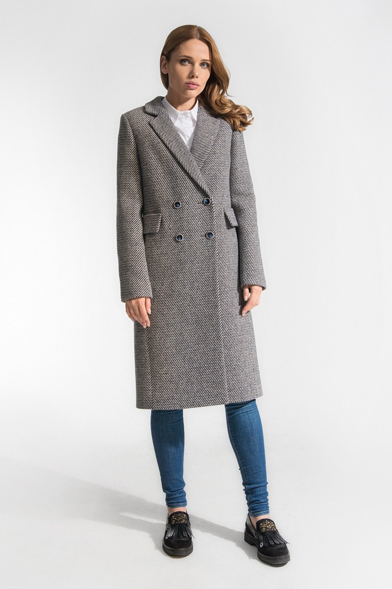 Женское пальто Gotti 172-3у серо-синий
