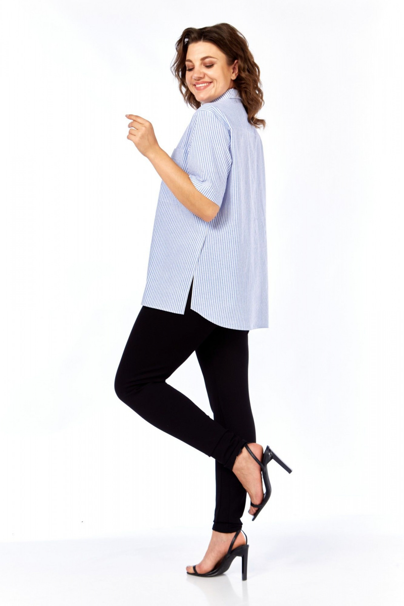 Рубашки Avenue Fashion 0338-3 полоска, синий+молочный