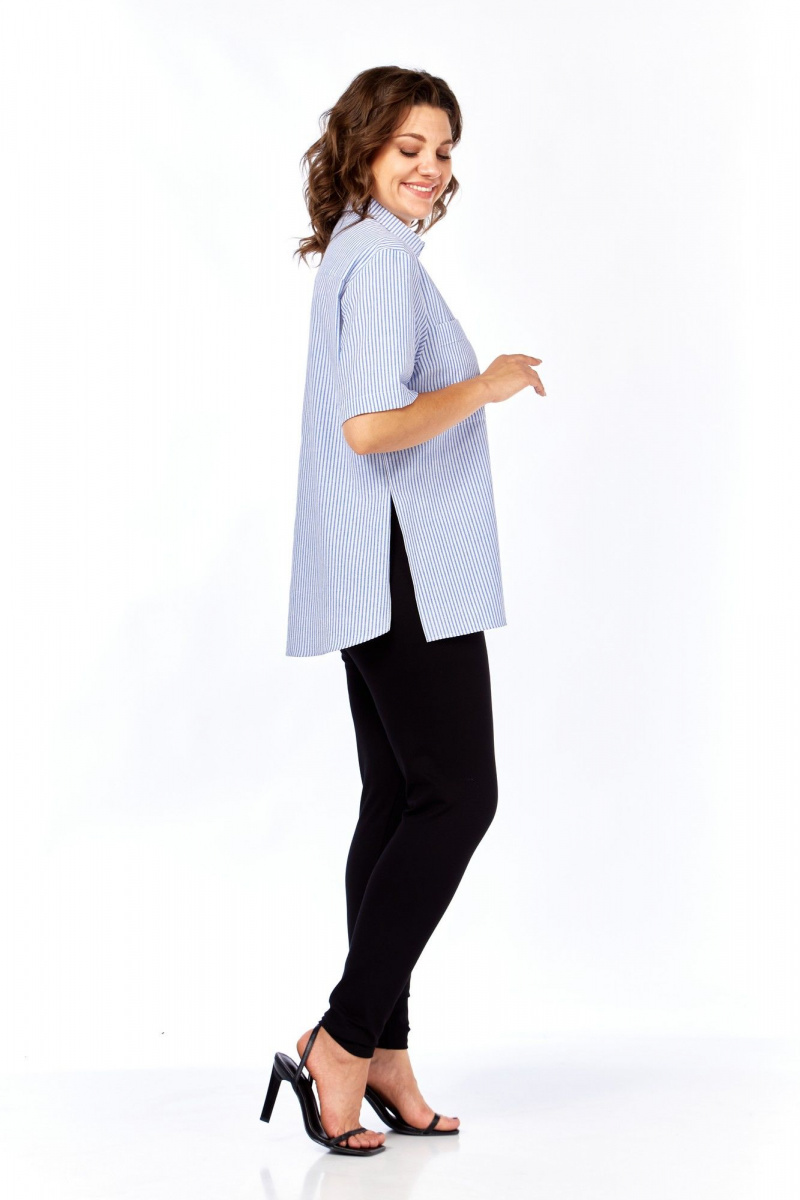 Рубашки Avenue Fashion 0338-3 полоска, синий+молочный