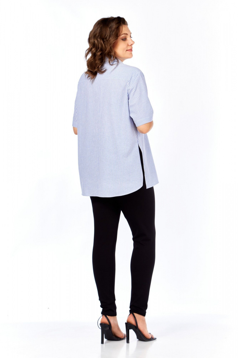 Рубашки Avenue Fashion 0338-3 полоска, синий+молочный