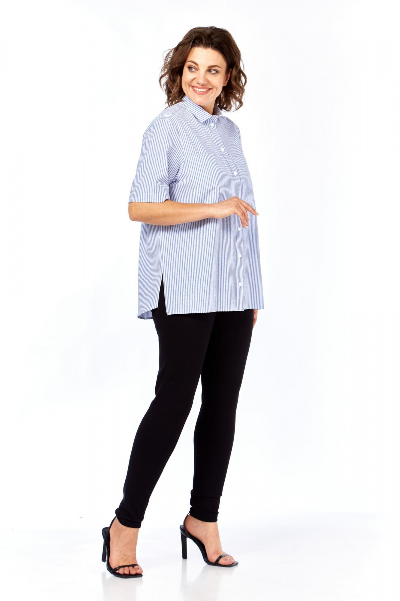 Рубашки Avenue Fashion 0338-3 полоска, синий+молочный