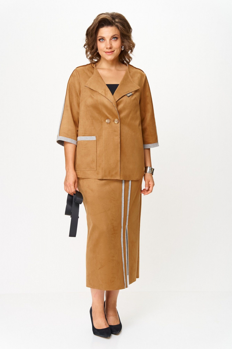 Юбочный костюм Michel chic 1388/1 светло-коричневый
