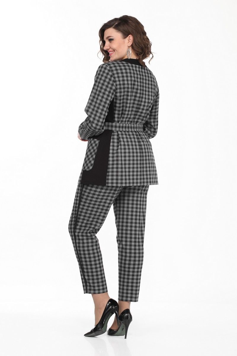 Брючный костюм Lady Style Classic 2130/1 серый-черный