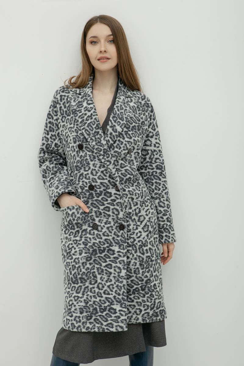 Женское пальто Bugalux 436 170-серый/лео
