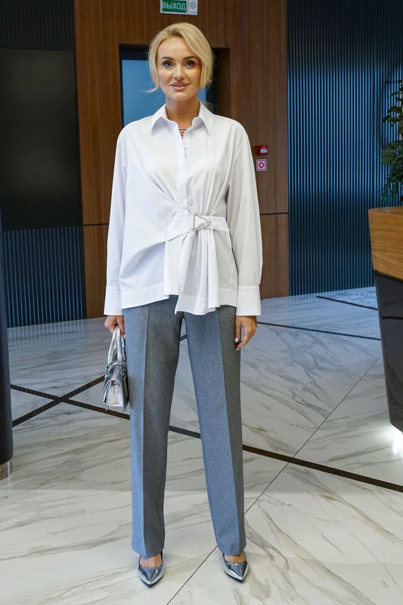 Брючный комплект Alani Collection 2390 белый-серый