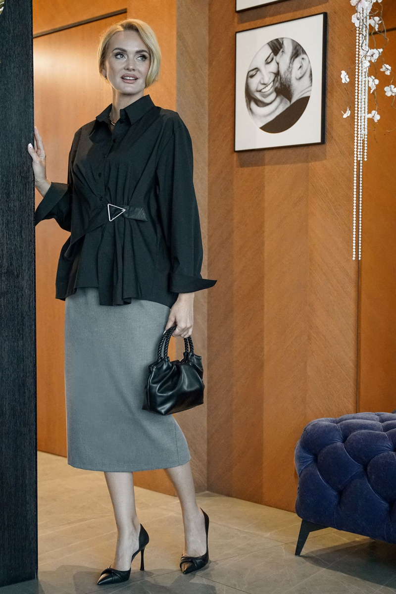 Юбочный комплект Alani Collection 2383 черный-серый