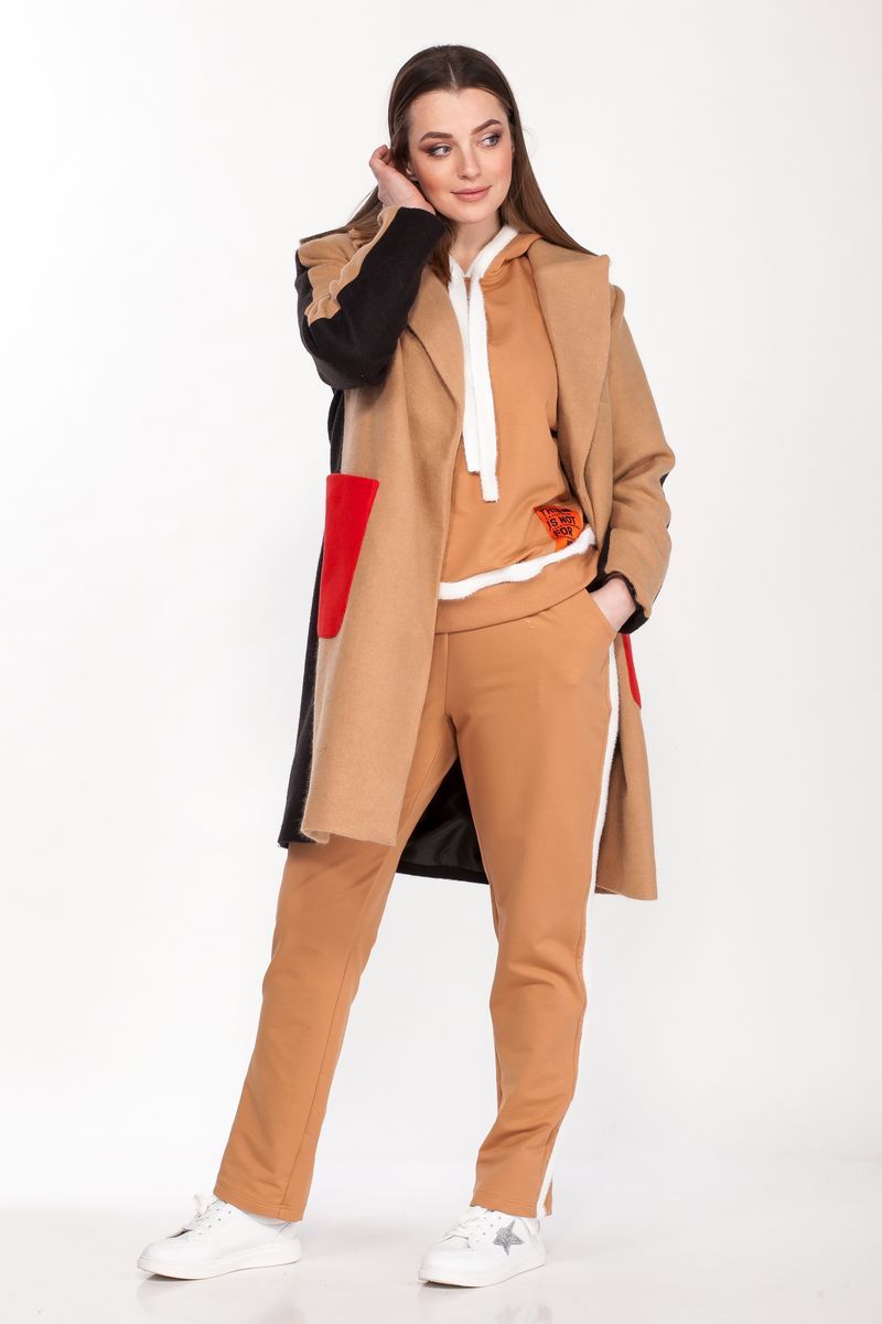 Женский комплект с пальто Belinga 2135 песок