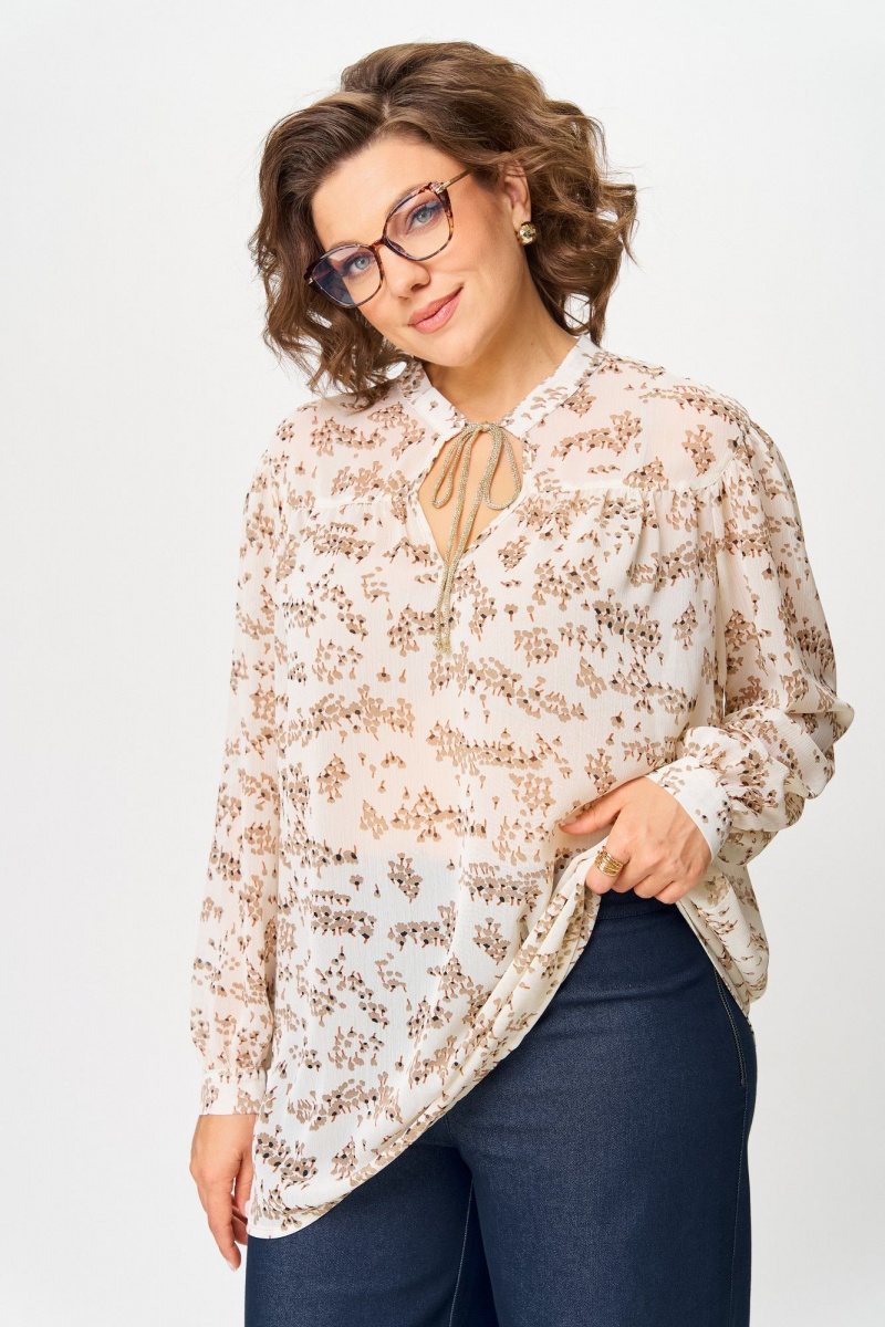 Блузы Michel chic 760/2 молочный_веточки