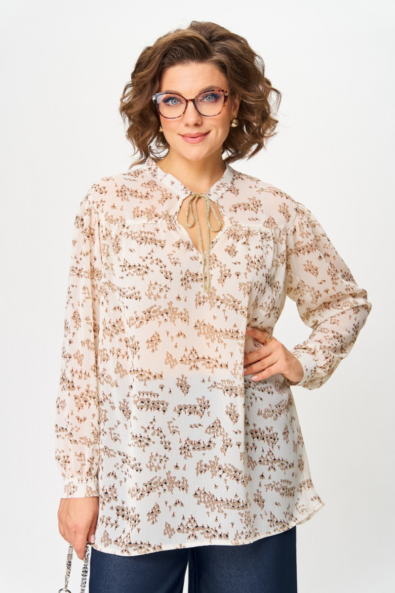 Блузы Michel chic 760/2 молочный_веточки