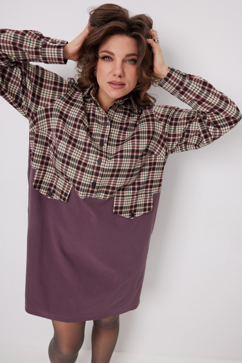 Платья BegiModa 1058 виноградная_клетка