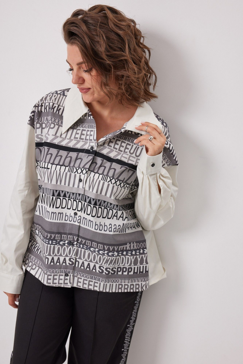 Блузы BegiModa 4136 сливочно-серый