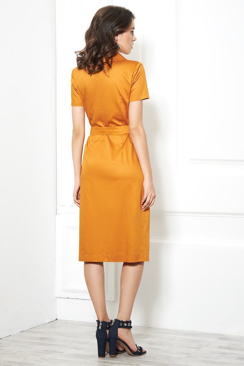Платье с поясом AYZE 1647 оранжевый