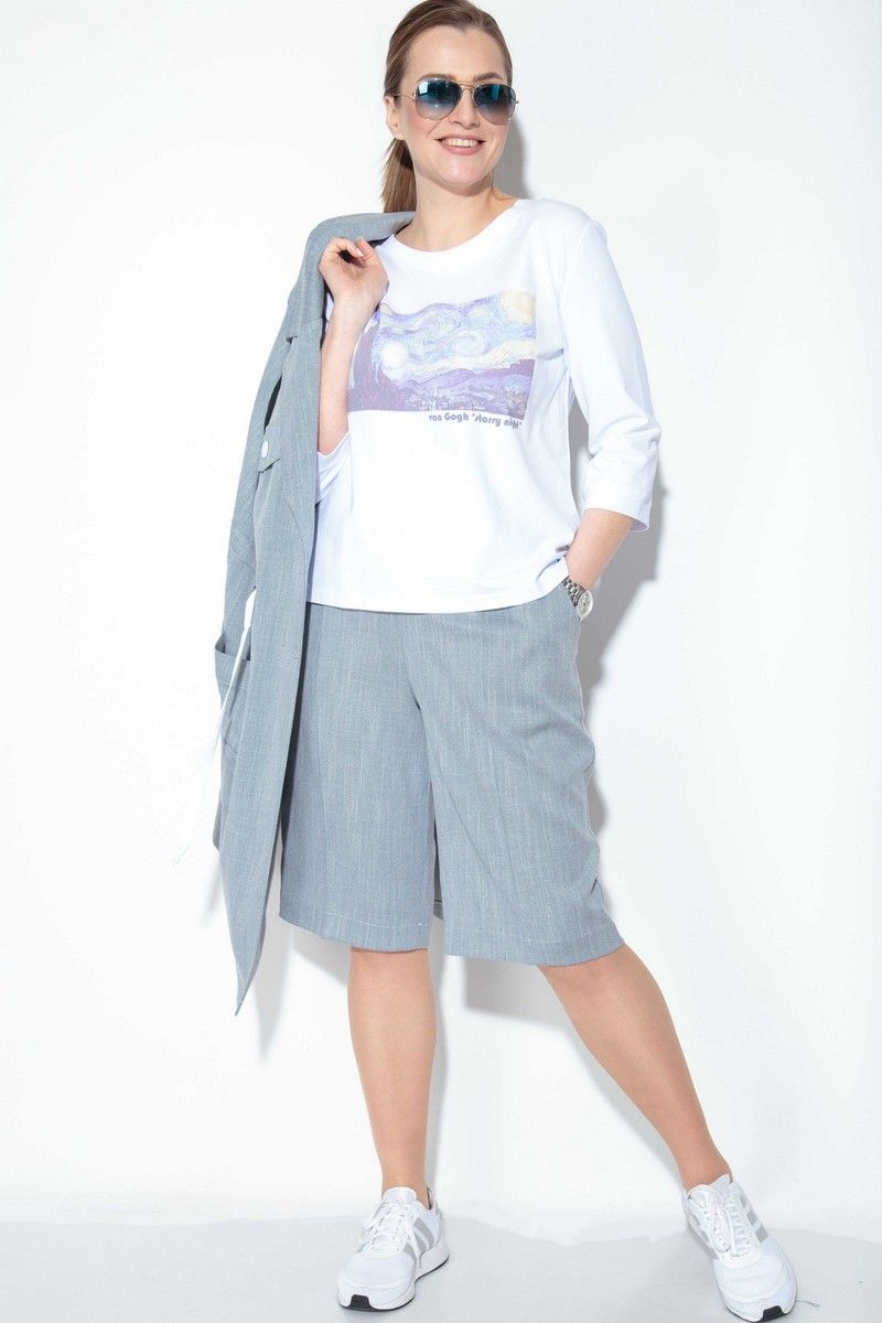 Женский комплект с шортами SOVA 11099 темно- голубой