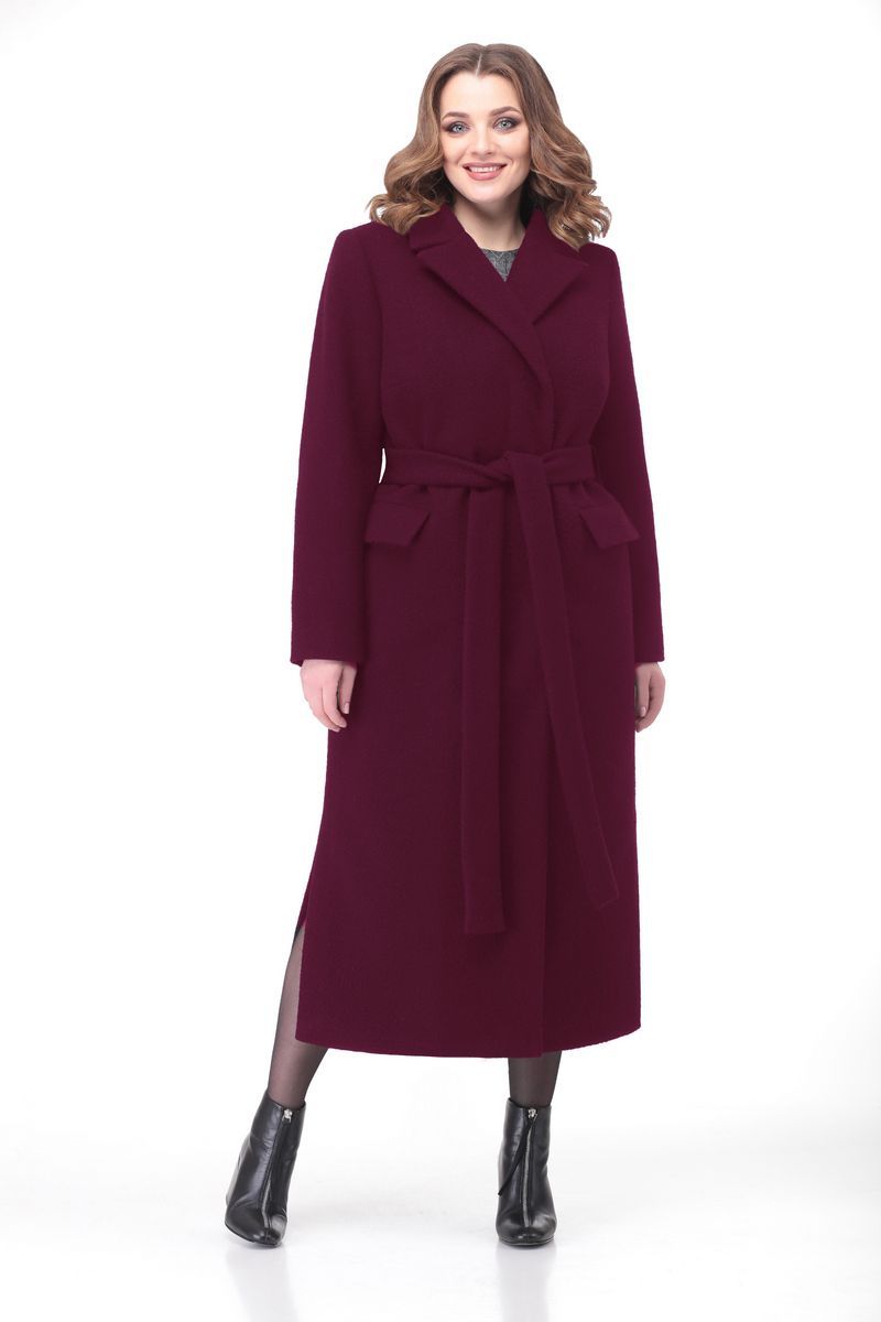 Женское пальто VOLNA 1178 ежевично-бордовый
