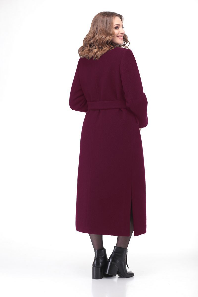 Женское пальто VOLNA 1178 ежевично-бордовый
