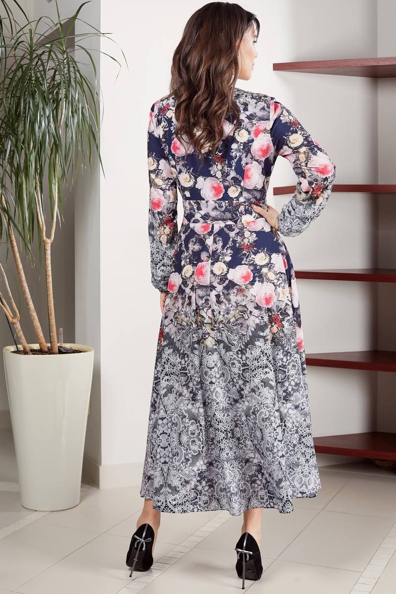 Платье Teffi Style L-1417 розовые_цветы