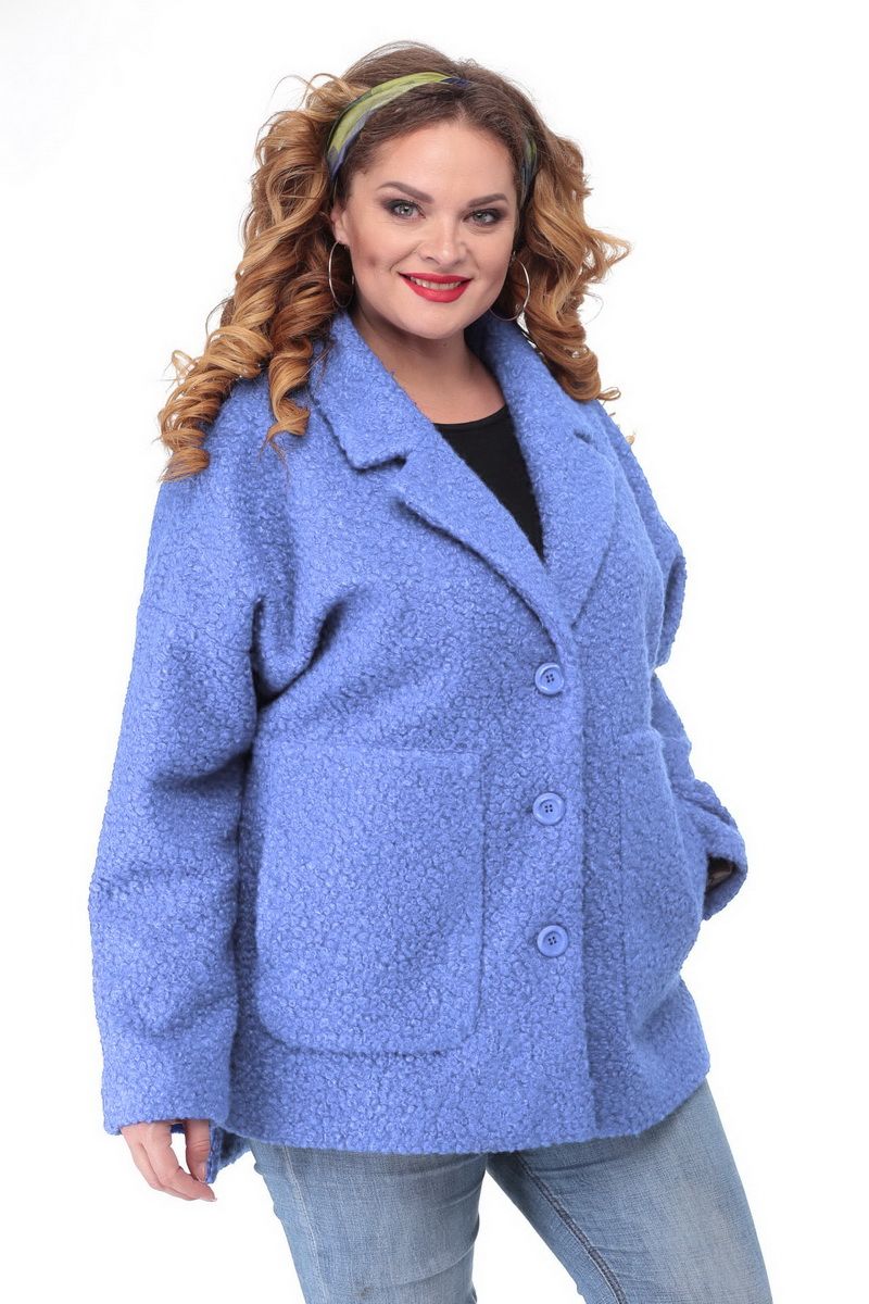 Женское пальто БелЭльСтиль 841 голубой