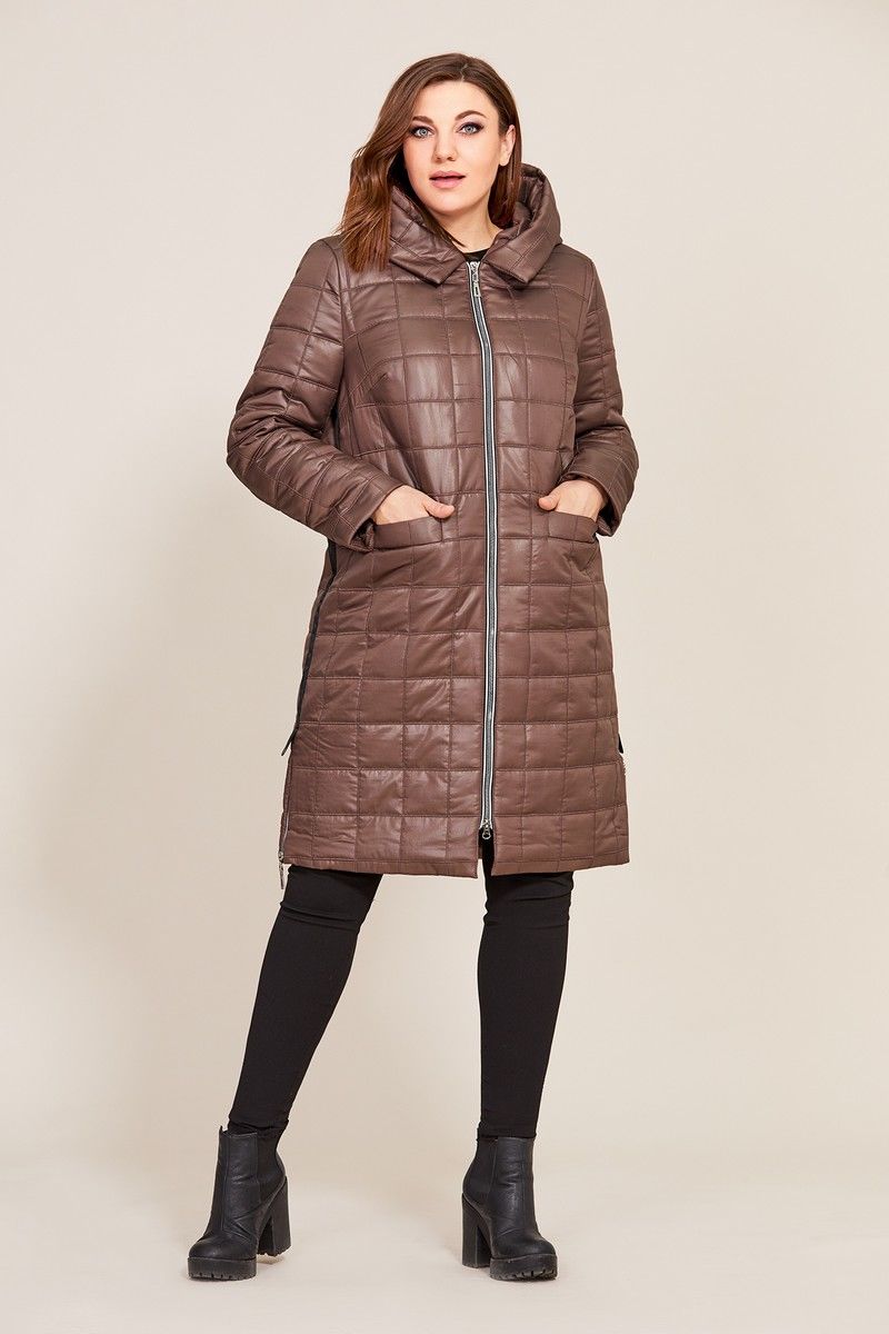 Женское пальто Магия Стиля М-2256 коричневый