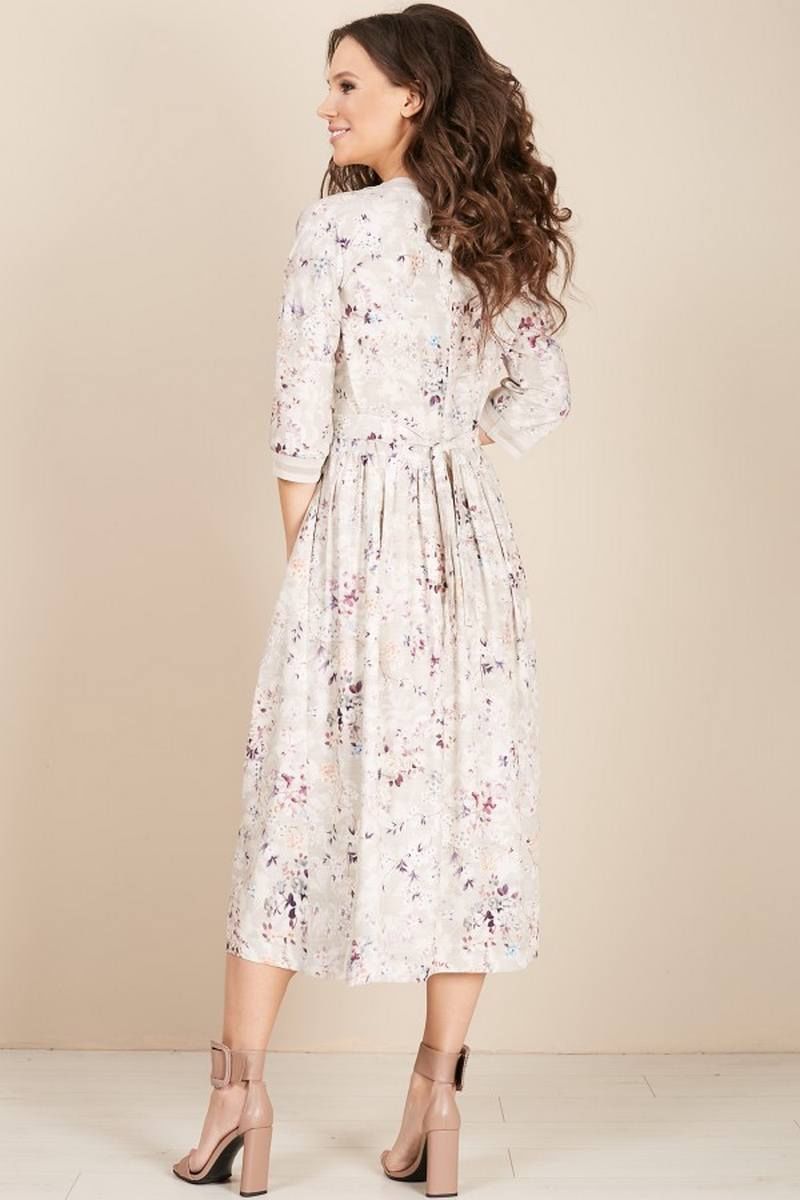 Платье Teffi Style L-1492 серо-бежевый