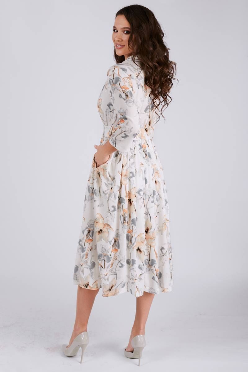 Платье Teffi Style L-1425/1 оранжевые_лилии
