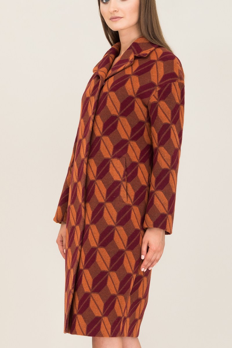 Женское пальто Winkler’s World 529 коричневый/бордовый/оранжевый