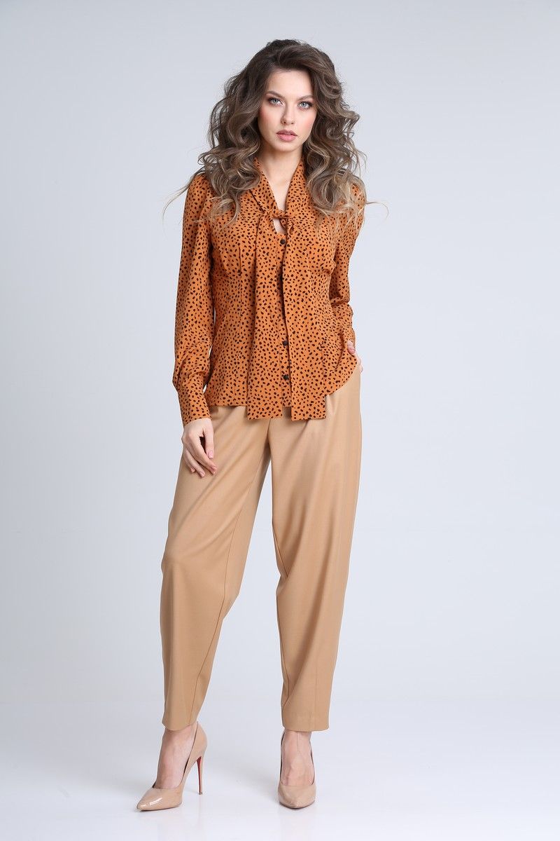 Блузы SandyNa 13931 оранжево-коричневый