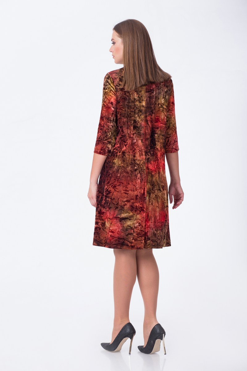 Платья Gold Style 2076 красный+коричневый