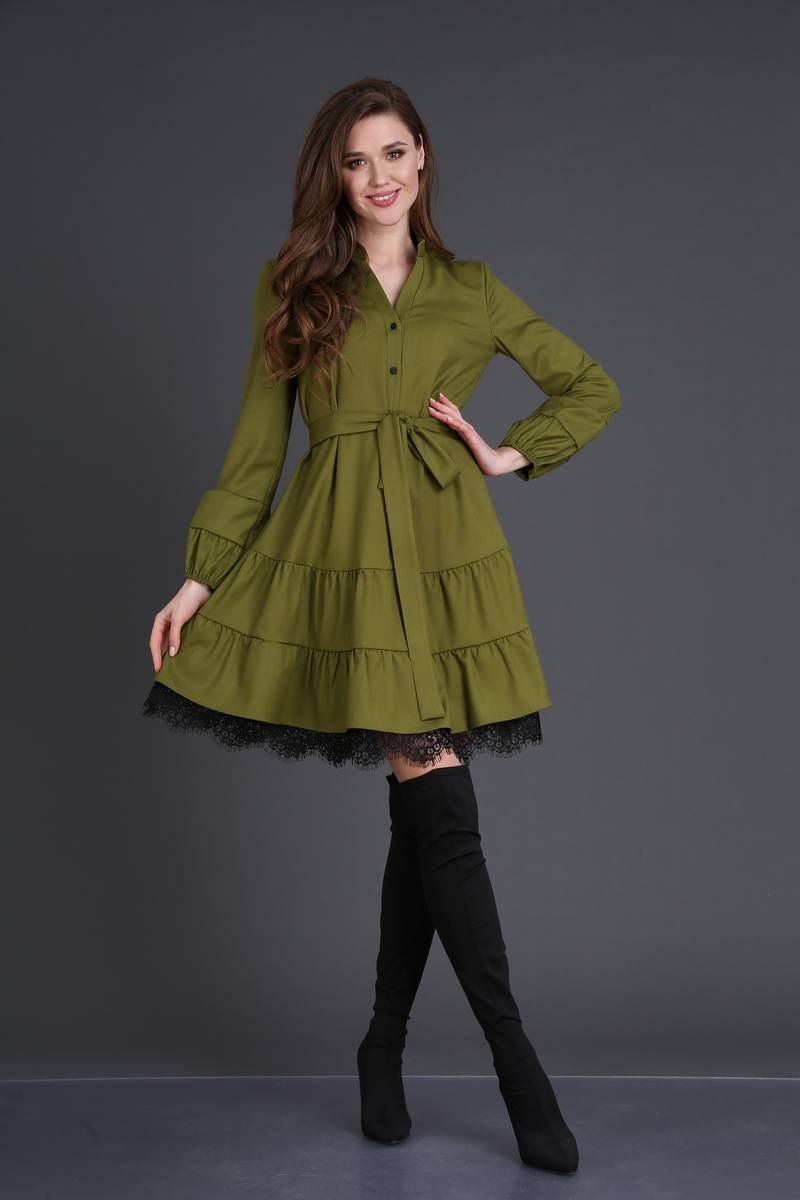 Платье DoMira 01-586 зеленый