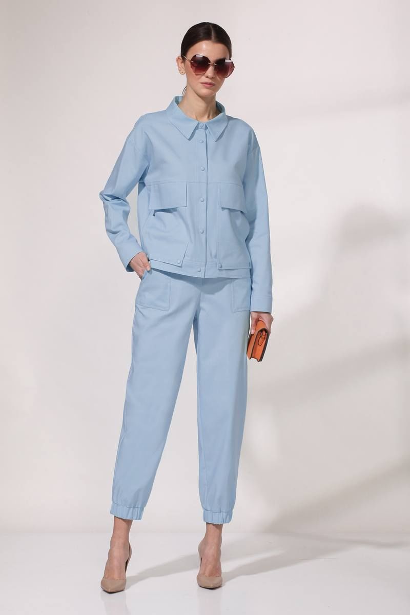 Женский комплект с курткой Viola Style 20555 голубой