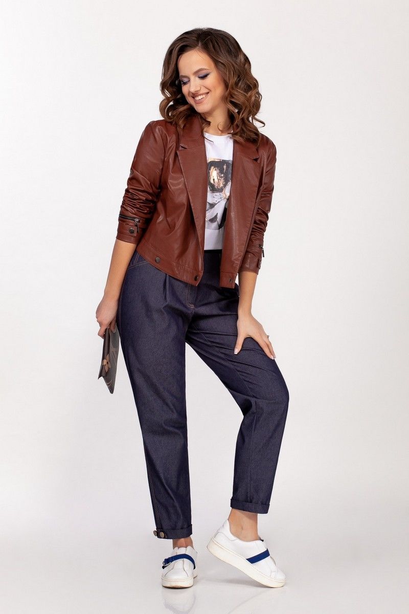 Женская куртка Dilana VIP 1678/1 коричневый