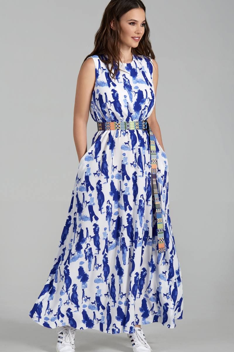 Платья Teffi Style L-1484 молочно-синий
