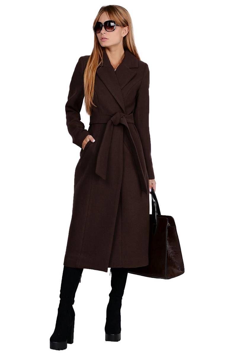 Женское пальто PATRICIA by La Cafe NY14825 коричневый