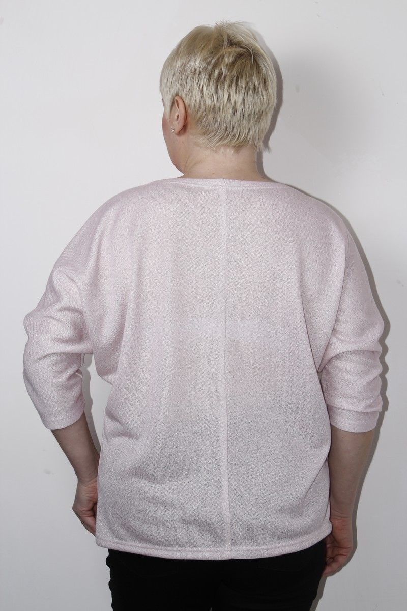 Блузы MIRSINA FASHION 14890115 розовый+серебро