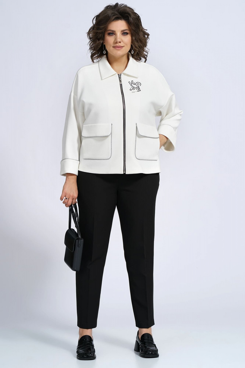 Брючный костюм Alani Collection 2144.1  бело-черный