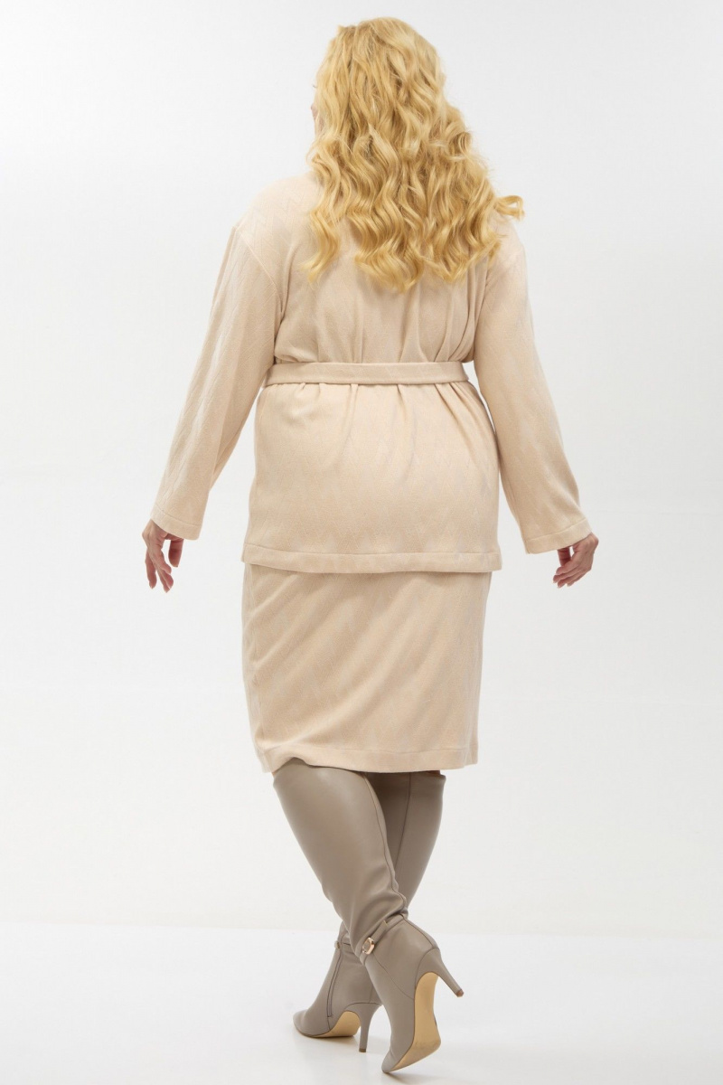 Юбочный костюм Your size 2263 бежевый