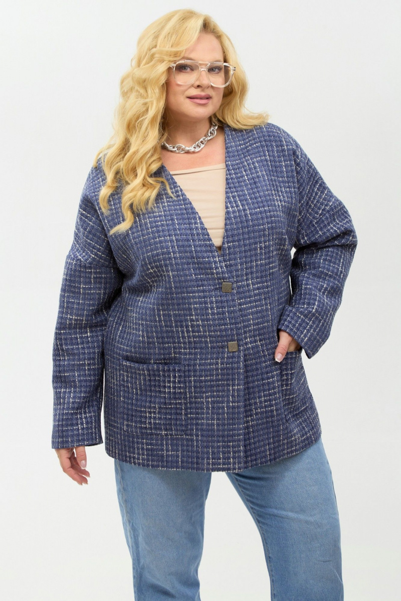 Жакеты Your size 2267 синий+бежевый